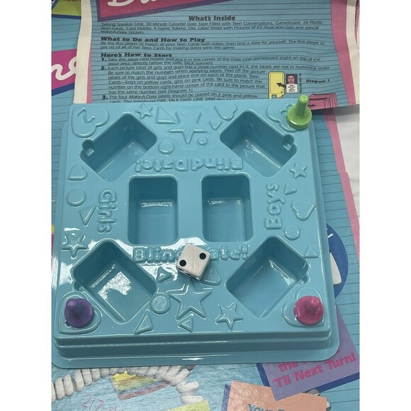Vintage Girl Talk Date Line Board Game Dateline 1989  No Cassete Incomplete - Picture 3 of 16